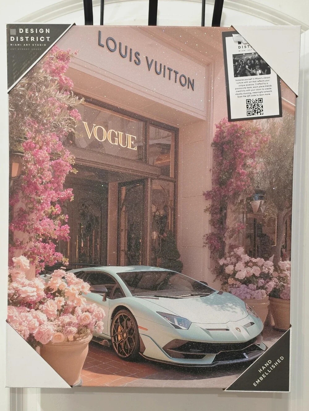Design District Hand-Embellished Louis Vuitton Vogue Canvas Wall Decor